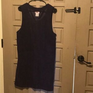 R&K Ultrasuede Purple Jumper Pocket Front V-Neck Kneelength